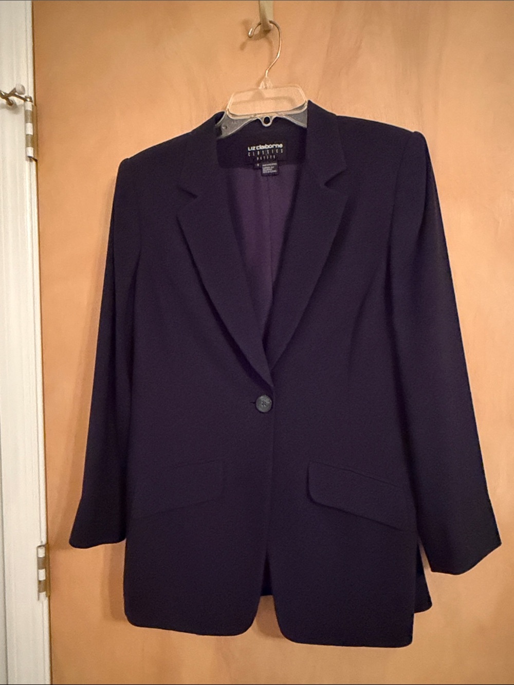 Liz Claiborne Dark Navy Single-Button Blazer